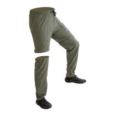Imagem de Calça de Pesca Proteção Solar UV com Ziper Joelho Hidronatic Musgo - M