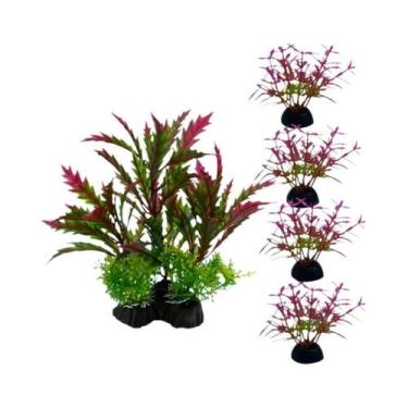 Imagem de Plantas Artificiais Para Aquário, Ornamentos De Plástico, 5 Peças, Gra