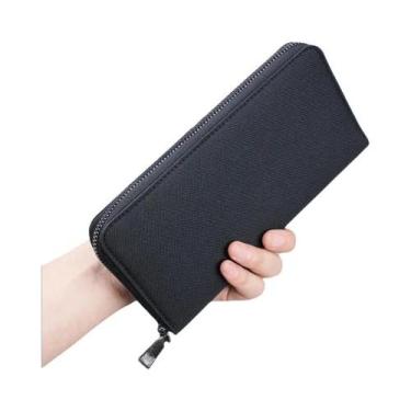 Imagem de Carteira Masculina De Lona De Grande Capacidade, Com Vários Compartime