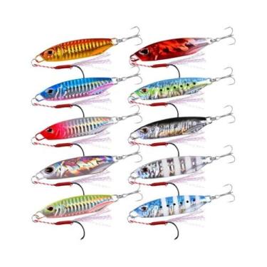 Imagem de Conjunto De 10 Iscas De Metal 10g-40g Para Pesca De Bass E Trout, Isca