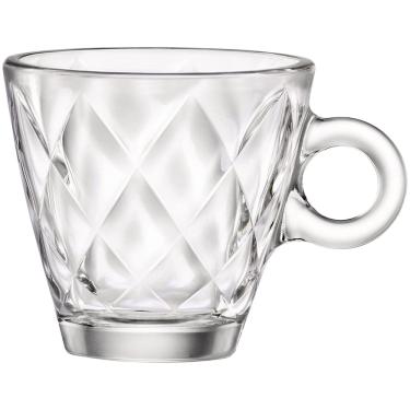 Imagem de Xícara Expresso Vidro Transparente 100Ml Bormioli Rocco Kaleido 6X7X7Cm 6 Peças