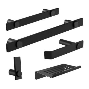 Imagem de Kit De Acessórios Para Banheiro Aço Inox 2180PM Patmos - Grego Metal, 