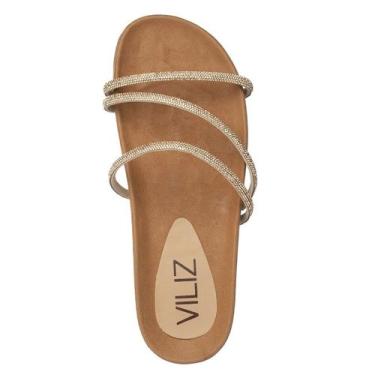 Imagem de Sandália Papete  Strass Feminina Rasteirinha - NoBrand, Caramelo, 35