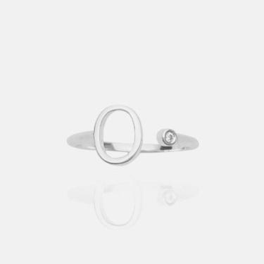 Imagem de Anel de Letra Ajustável Banhado a Prata (Entre e Escolha sua Letra) - 