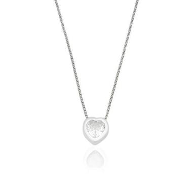 Imagem de Correntinha de Prata 925 Veneziana 45cm Fecho Tradicional + Coração De