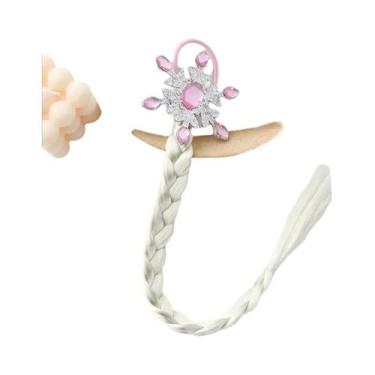 Imagem de Peruca De Cabelo Trançado Arco-Íris De Unicórnio Princesa Para Meninas