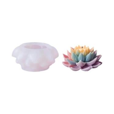 Imagem de Molde De Silicone Lótus Rosa Para Artesanato DIY De Velas Aromáticas, 