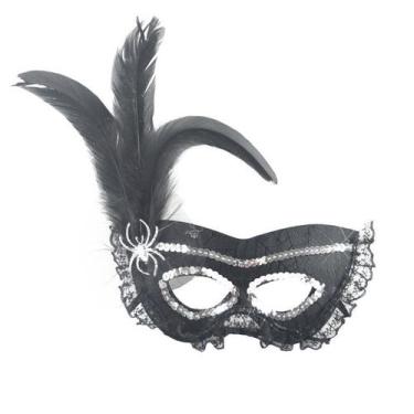 Imagem de Máscara Princess Feather Party Cosplay, capa de meio rosto em PVC - yi