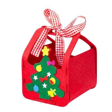 Imagem de Saco de presente não tecido feito à mão de Natal DIY Pacote de materia