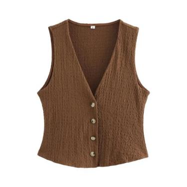 Imagem de Conjunto Feminino De 2 Peças: Top Casual Decote V E Calça Pantalona De