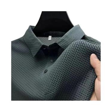 Imagem de Camisa Polo Masculina Casual De Negócios Com Estampa Floral Em Cor Sól