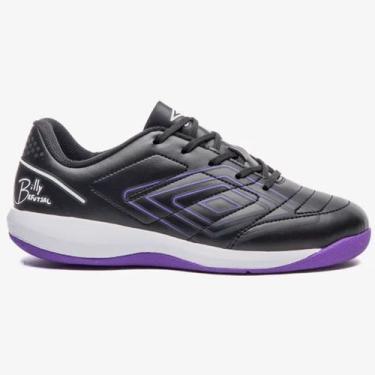 Imagem de Chuteira Futsal Umbro Br Futsal Jr Infantil Preto, Preto roxo, 36