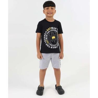 Imagem de Conjunto Infantil Batman Manga Curta Tam 4 a 10 Preto-30038 - WARNER B