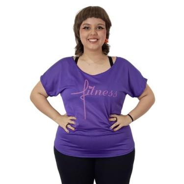 Imagem de Camiseta Feminina Plus Size Dry Fitness Blusa Academia - FR Moda Fitne