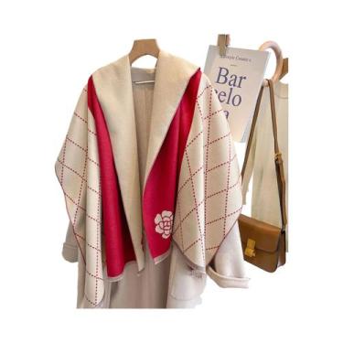 Imagem de Cachecol Feminino De Caxemira Para Inverno, Xale Grosso, Hijab Longo, 