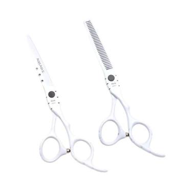 Imagem de Tesoura Profissional De Cabeleireiro Vermelha 5.5" E 6" Para Desbaste 