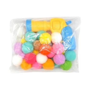 Imagem de Brinquedo Interativo Para Gatos: Pistola Lançadora De Bolas De Pelúcia
