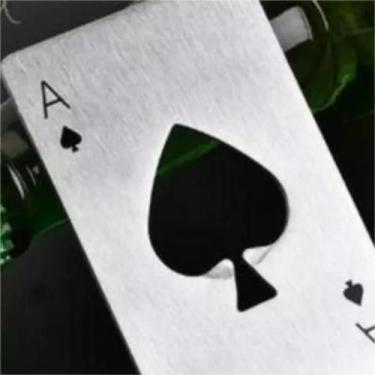 Imagem de Abridor de Garrafa Formato Carta De Baralho As De Espadas Aco Inox - S