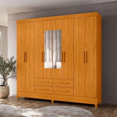 Imagem de Guarda Roupa Roupeiro Flórida com Espelho 08 Portas 04 Gavetas Cinamomo Moval