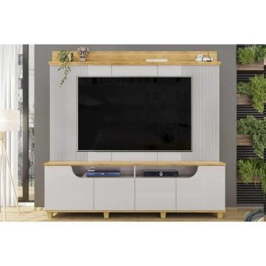 Imagem de Rack com Painel para TV Até 75" 199CM MDF MDP Bali Cedro