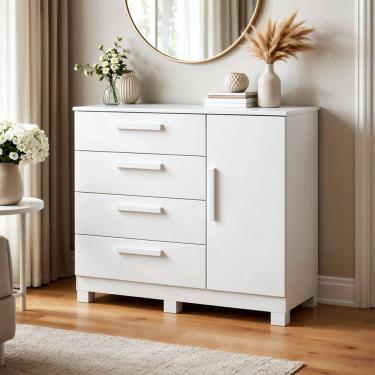 Imagem de Cômoda 4 Gavetas e 1 Porta Sapateira Flora Branco