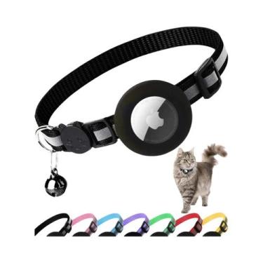 Imagem de Coleira Refletiva Fofa Para Gatos Com Sino, Suporte Para Airtag E Fech