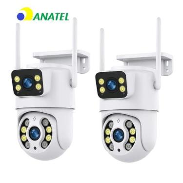 Imagem de Kit 2 Câmeras ip Prova DÁgua Externa WiFi 8mp Full HD 360 Giratoria Ra