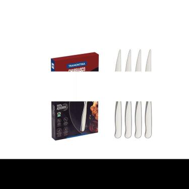 Imagem de Conjunto de Facas para Churrasco Zurique para Corte em Aço Inox com Lâmina Temperada Uso em Mesa Inox Tramontina