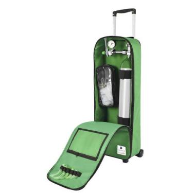 Imagem de Kit Oxigênio Portátil 5 Litros Bolsa Verde com Rodinhas Sem Carga - Co