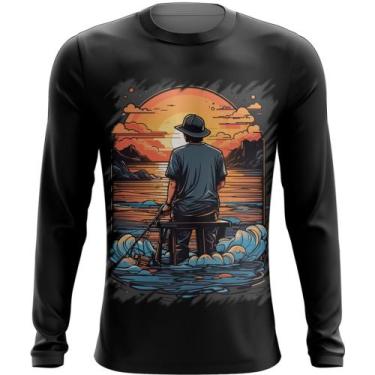 Imagem de Camiseta Manga Longa Pesca Esportiva Pôr do Sol Peixes 11 - Kasubeck S