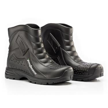 Imagem de Bota Motociclista Impermeável Pvc Cano Curto Pantaneiro, Preto, 41-42