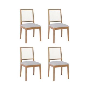 Imagem de Kit 4 Cadeiras para Sala de Jantar Estofadas Marcela - Cimol