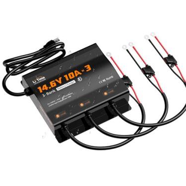 Imagem de Carregador de Bateria LiTime 14,6 V 3 Canais 10 A à Prova dÁgua