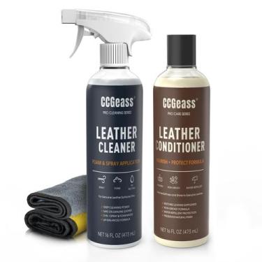 Imagem de Kit de Limpeza e Condicionador para Couro CCGeass 2x473 ml com Espuma 