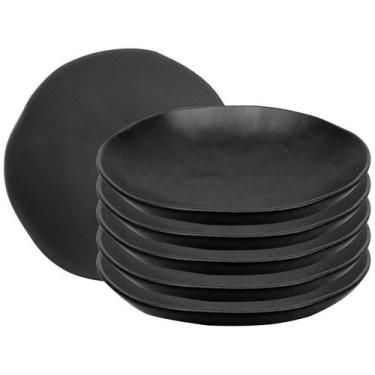 Imagem de Prato Fundo Orgânico Preto Matte 21cm Porto Brasil Cozinha Servir Cald