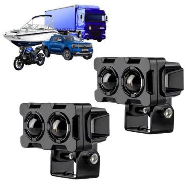 Imagem de Kit 2 Farol Bivolt universal luz branca quente modo carro Par Farol Mi