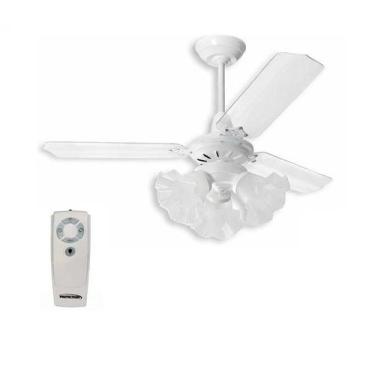 Imagem de Ventilador de Teto com Controle Remoto 3 Lâmpadas Tulipa Loren Sid Tra