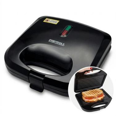 Imagem de Sanduicheira 2 Em 1 Grill Chapa Dupla Antiaderente Compacta 750W Lanch