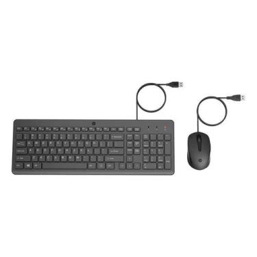 Imagem de Combo De Teclado e Mouse Com Fio HP 150 Preto