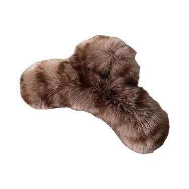 Imagem de Presilha De Cabelo Grande De Inverno Com Pelo De Vison Real, Presilha 