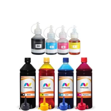 Imagem de Refil e 4 Tinta Compatível Para Brother MFC-T4500DW de 1L - Toner Vale