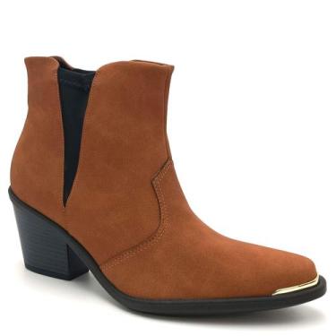 Imagem de Bota Texana Feminina Cano Curto Piccadilly 761009, Caramelo, 35
