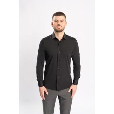 Imagem de Camisa Social Preta com Mobilidade Avançada - Humbrado