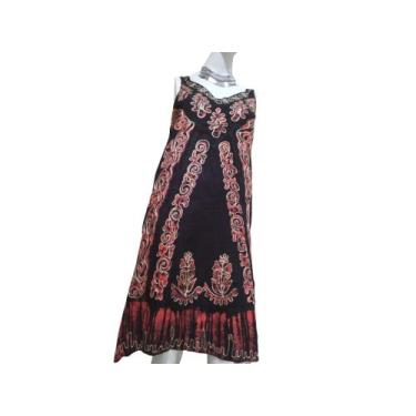 Imagem de Vestido Indiano Curto Bordado Estonado Black BOHO. - O Guardiao Do Ase