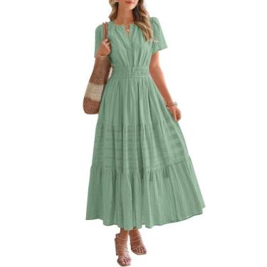 Imagem de Vestido casual BTFBM feminino, verão 2025, decote em V, cintura elásti