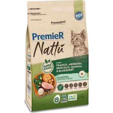 Imagem de Ração Premier Nattu Gatos Filhotes Frango/Abóbora 1,5Kg