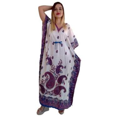 Imagem de Vestido Kaftan Indiano Longo Estampado Plus Size - Cod. 13001 - ALÉCI 