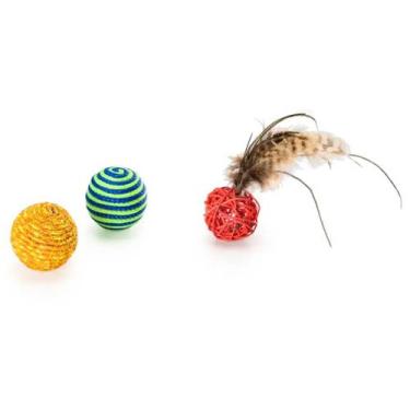 Imagem de Brinquedo Conjunto Três Bolinhas Mimo Básico para Gatos - PP120 - Mult