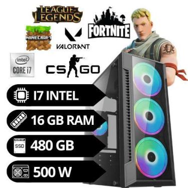 Imagem de Computador Gamer Intel Core I7 16gb Ssd 480 Gb 500 W Gamer Rgb W10 Pro