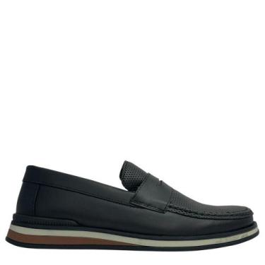 Imagem de Sapato Masculino Bkarellus Casual com Textura Perfurada, Preto, Ruby, 